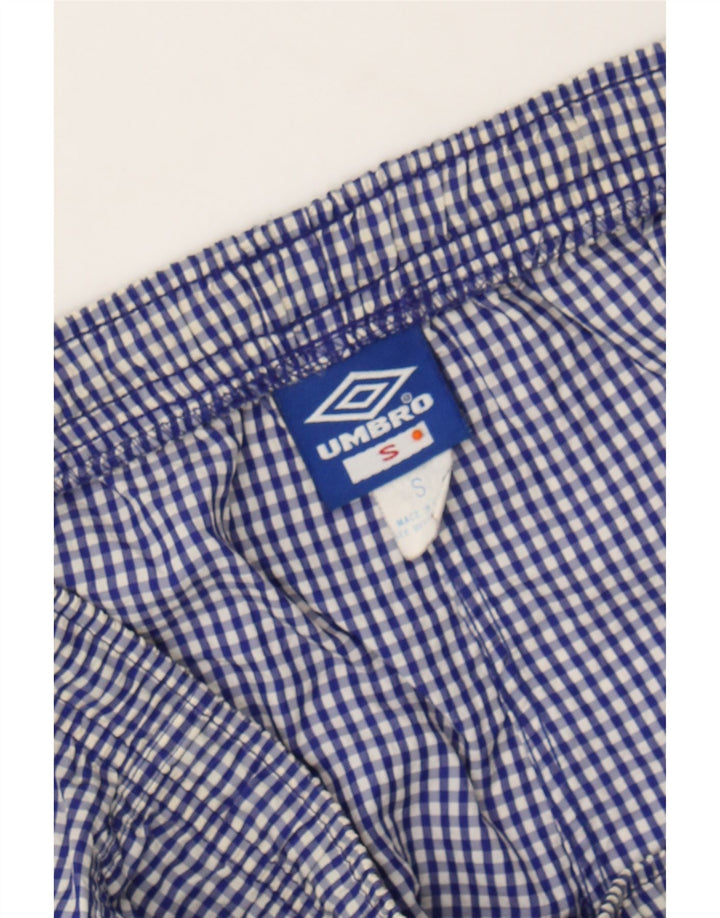 UMBRO Mens Swimming Shorts Small Blue Check Nylon Vintage Umbro and Second-Hand Umbro from Messina Hembry 