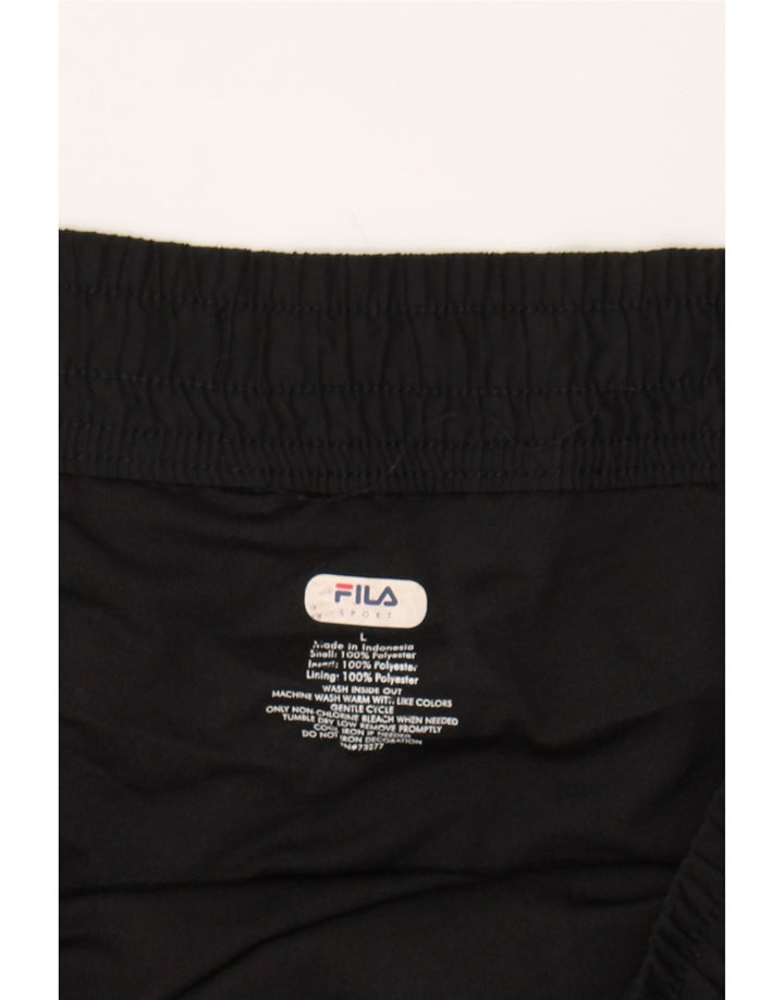 FILA Womens Sport Shorts UK 16 Large  Black Polyester Vintage Fila and Second-Hand Fila from Messina Hembry 