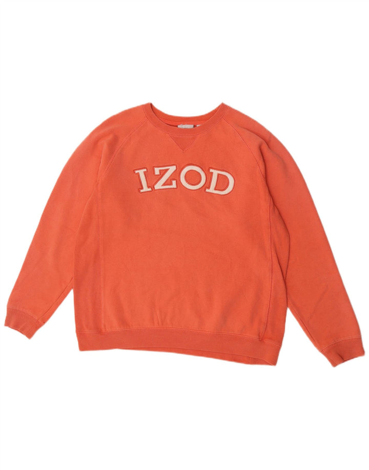 Женский свитер с рисунком Izod UK 14, хлопковый средний оранжевый цвет