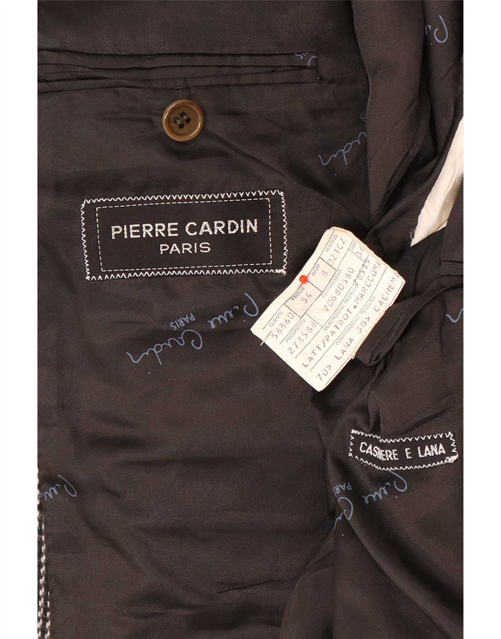 Мужской пиджак Pierre Cardin на 2 пуговицах IT 54 2XL Серый шерстяной пиджак в клетку Классический