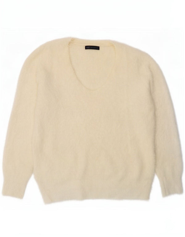 Женский джемпер с v-образным вырезом Marks & Spencer UK 16, большой Off White