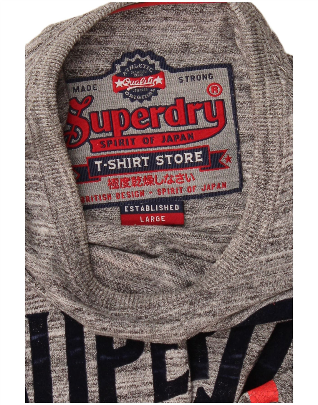 Мужская футболка с рисунком Superdry, большая серая в крапинку