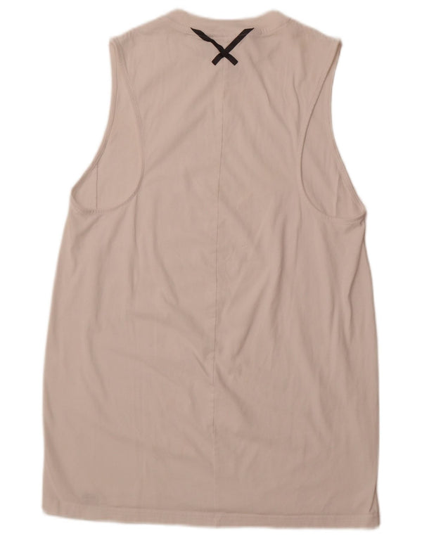 Женское платье-футболка без рукавов ADIDAS UK 16, большой белый хлопок