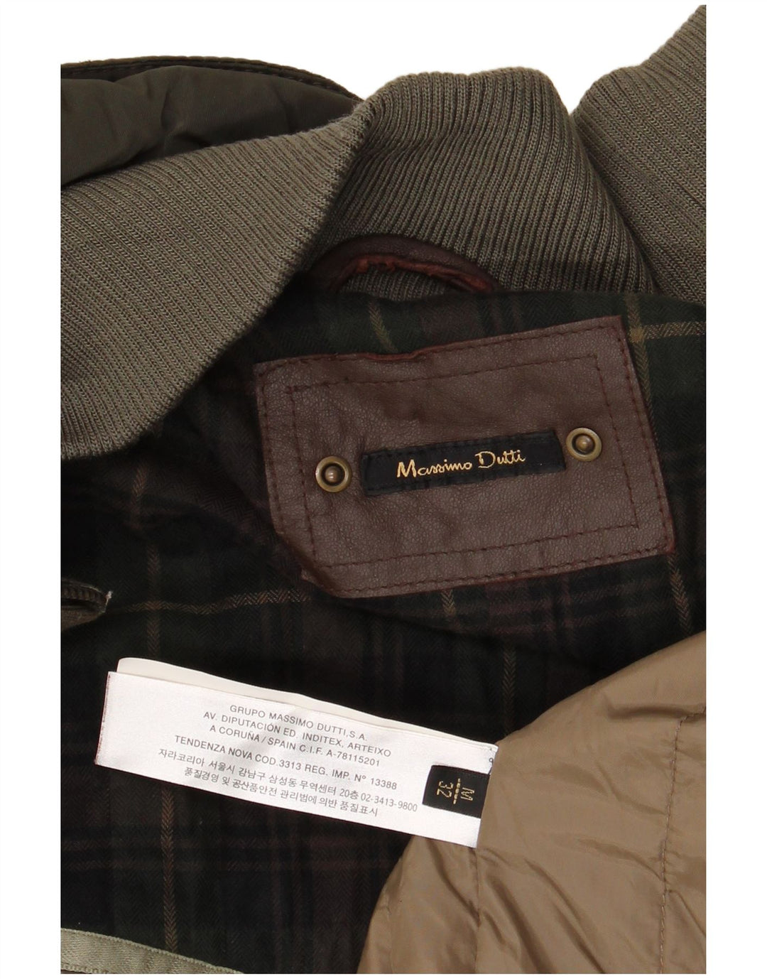 MASSIMO DUTTI Женская куртка в стиле милитари UK 14 Средний Хаки Полиэстер