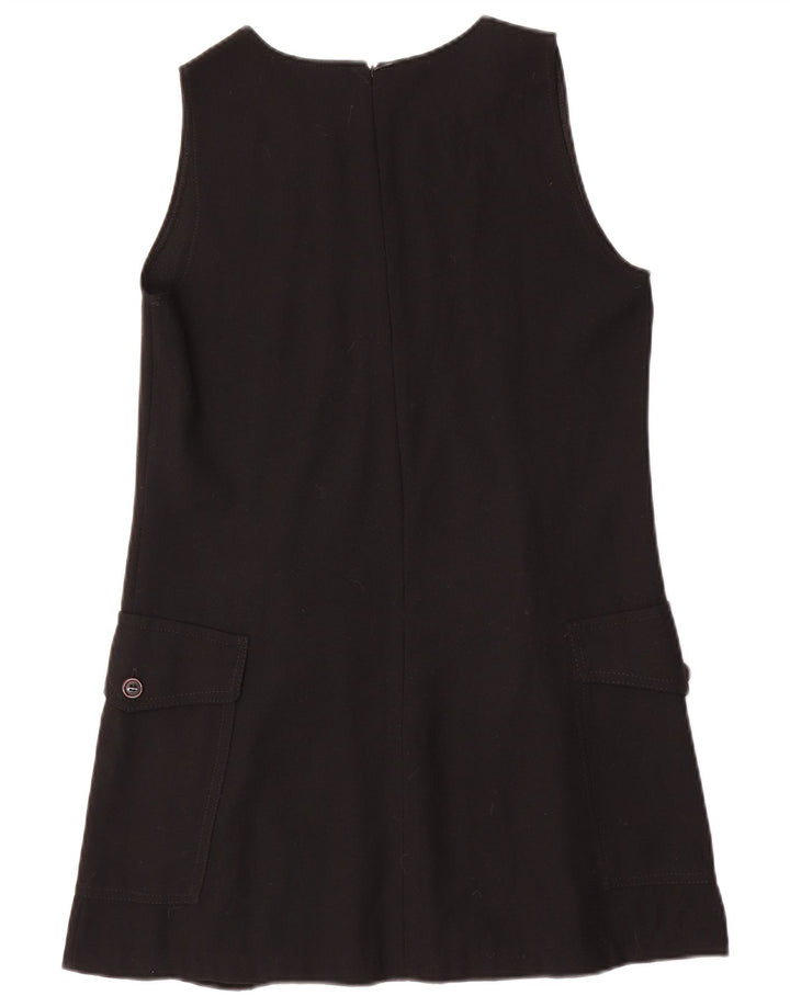 Винтажное женское платье А-силуэта без рукавов, Великобритания, 12, средний черный, шерсть