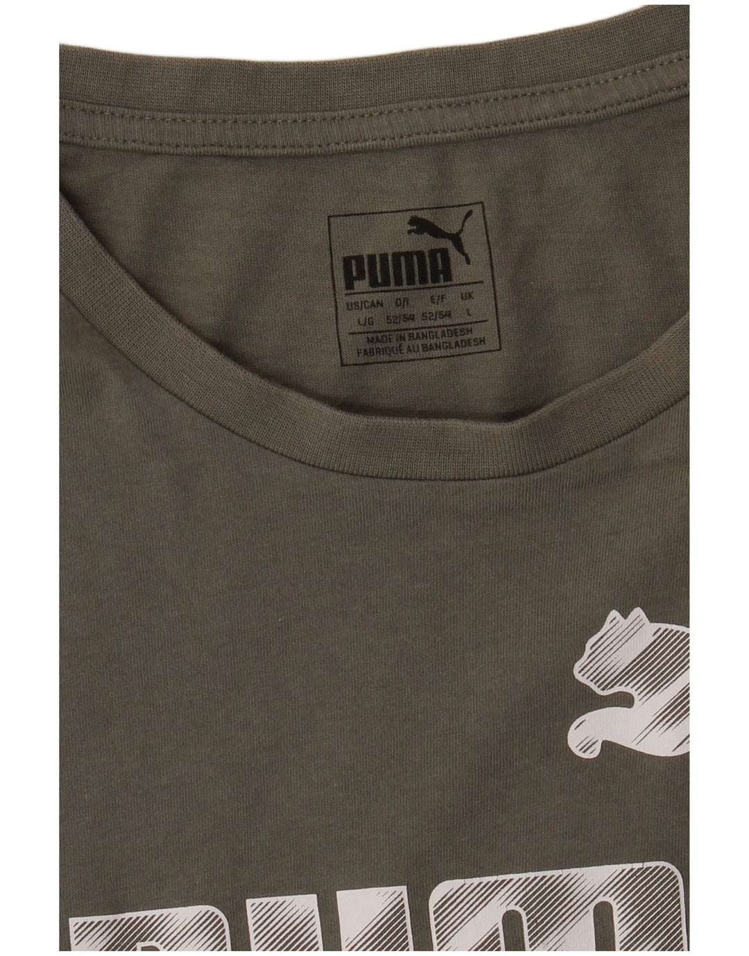 Мужская футболка с рисунком Puma, цвет хаки, большой размер