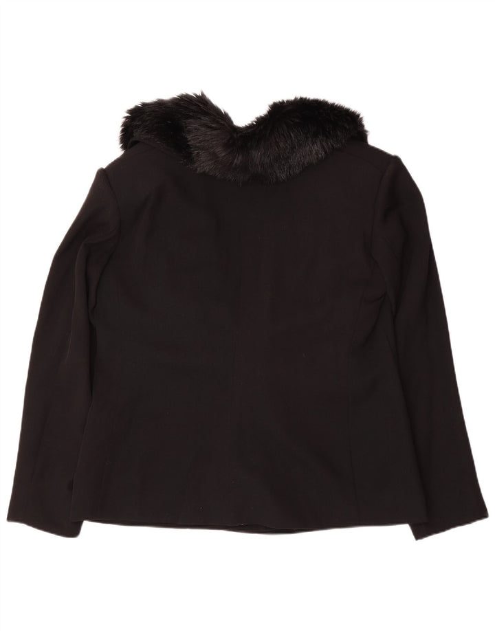 LUCIANO SOPRANI Женский пиджак на 3 пуговицах, Великобритания 16, большой черный