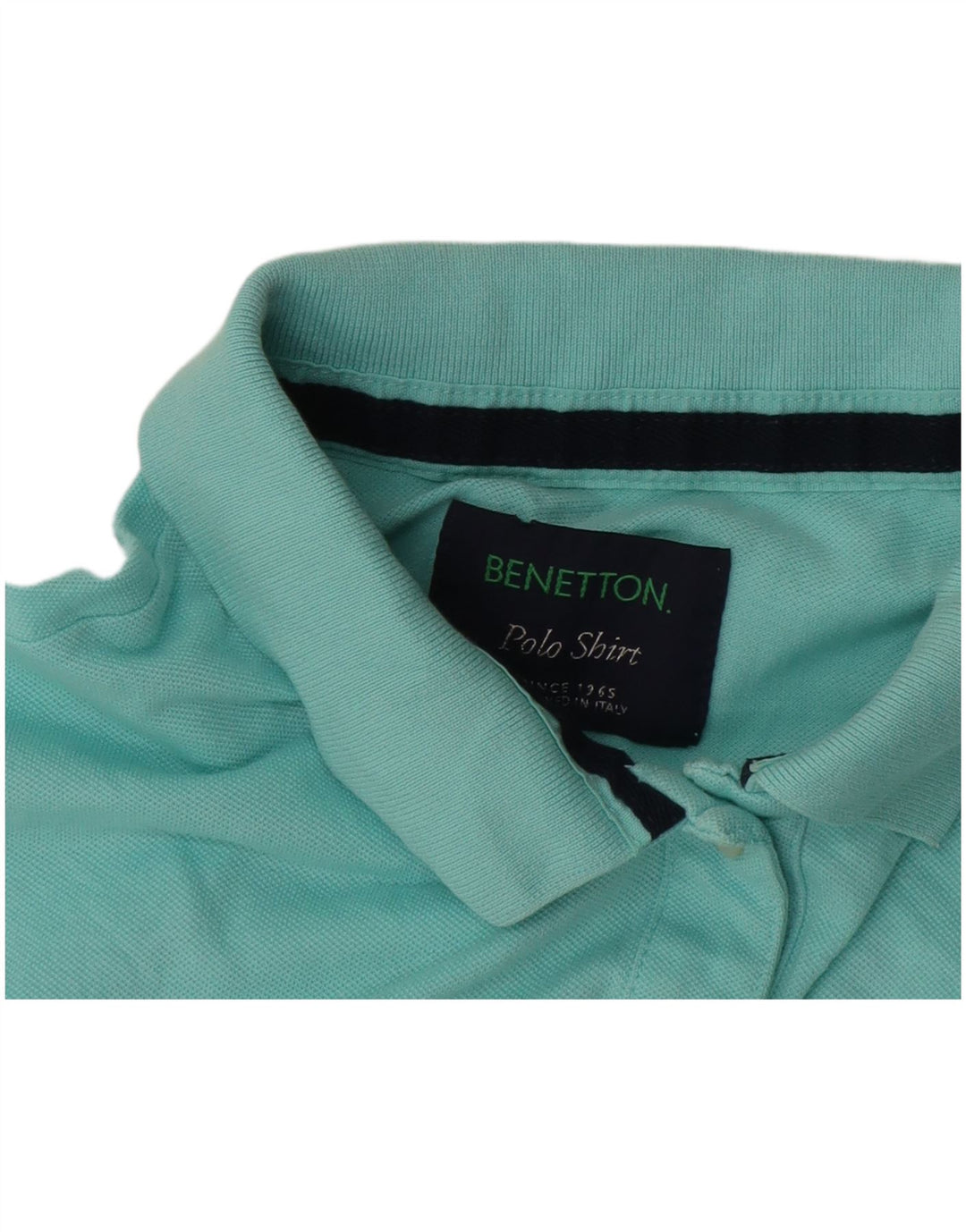 Женская рубашка-поло Benetton UK 16, большая, бирюзовая