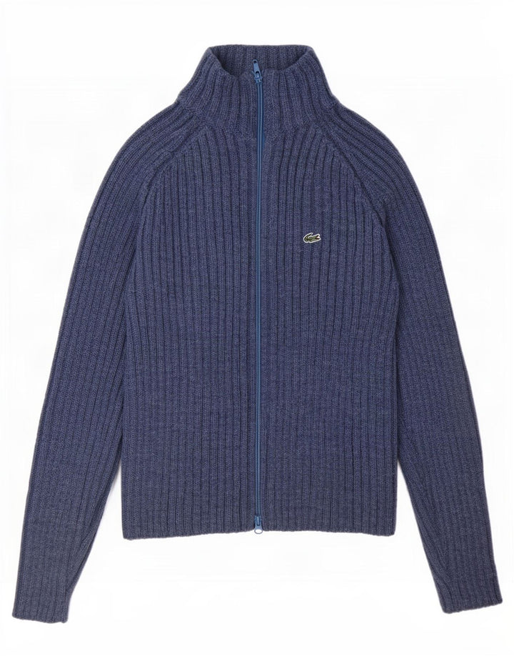Женский кардиган стандартного кроя Lacoste, размер 38, средний синий, шерсть
