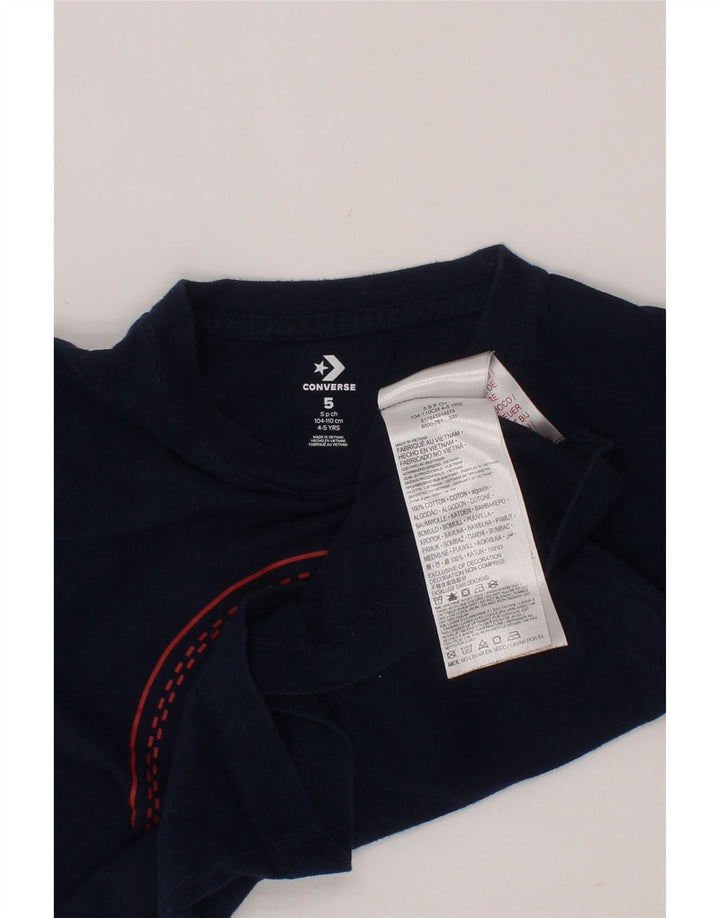 Футболка CONVERSE с рисунком Chuck Taylor для мальчиков, топ 4–5 лет, темно-синий, хлопок