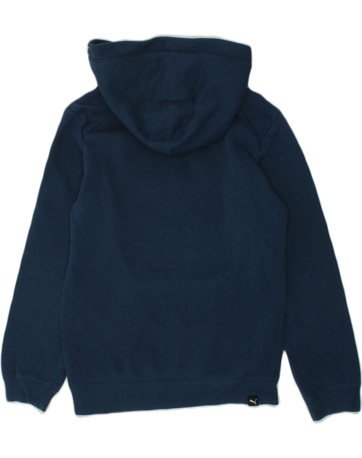 PUMA Boys Graphic Hoodie Jumper 7-8 Years Blue | Vintage Puma | Thrift | Second-Hand Puma | Used Clothing | Messina Hembry 