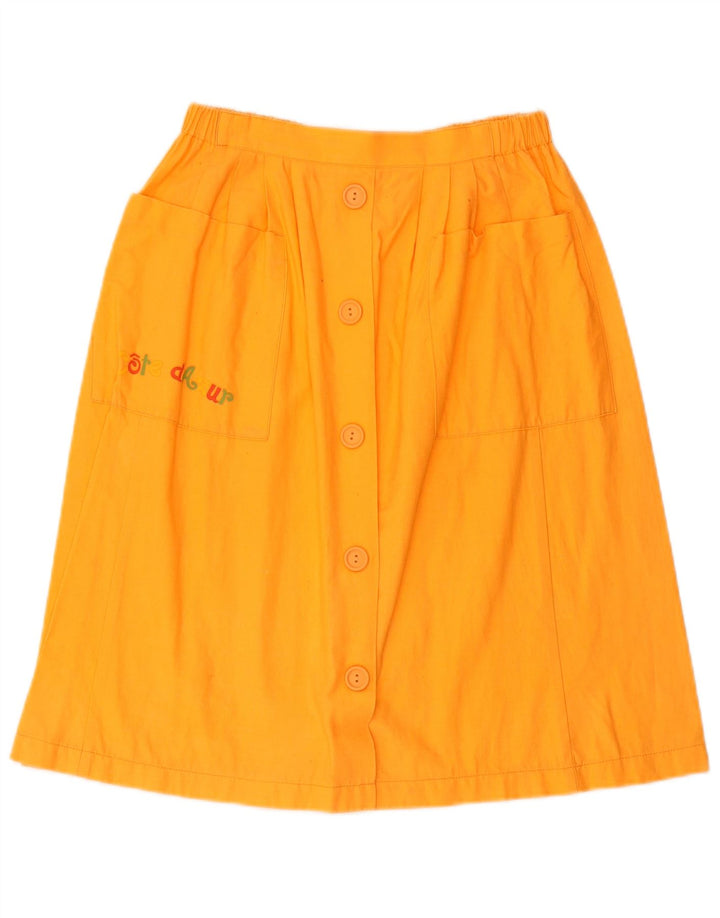 ВИНТАЖНАЯ Юбка-трапеция для девочек 12–13 лет W30, оранжевый хлопок