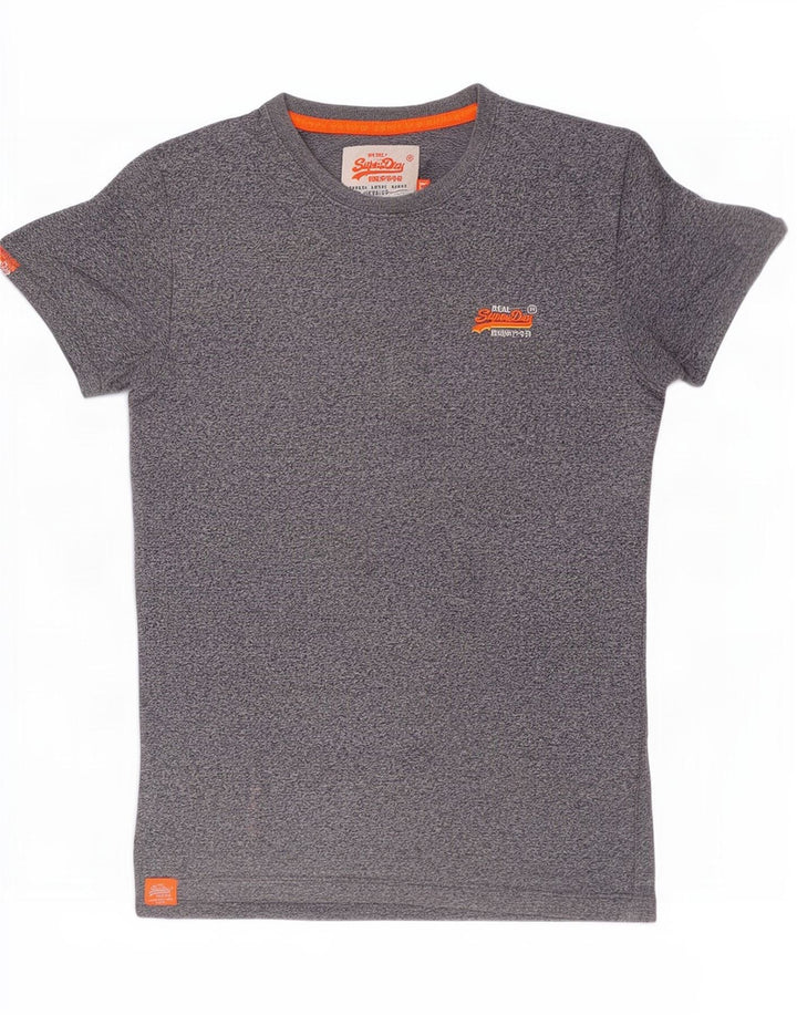 Мужская футболка Superdry, маленький серый хлопок с крапинками