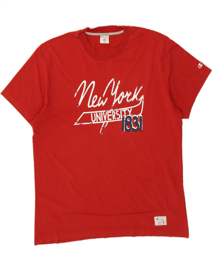 CHAMPION Mens Graphic T-Shirt Top Large Red Cotton Vintage Champion and Second-Hand Champion from Messina Hembry 