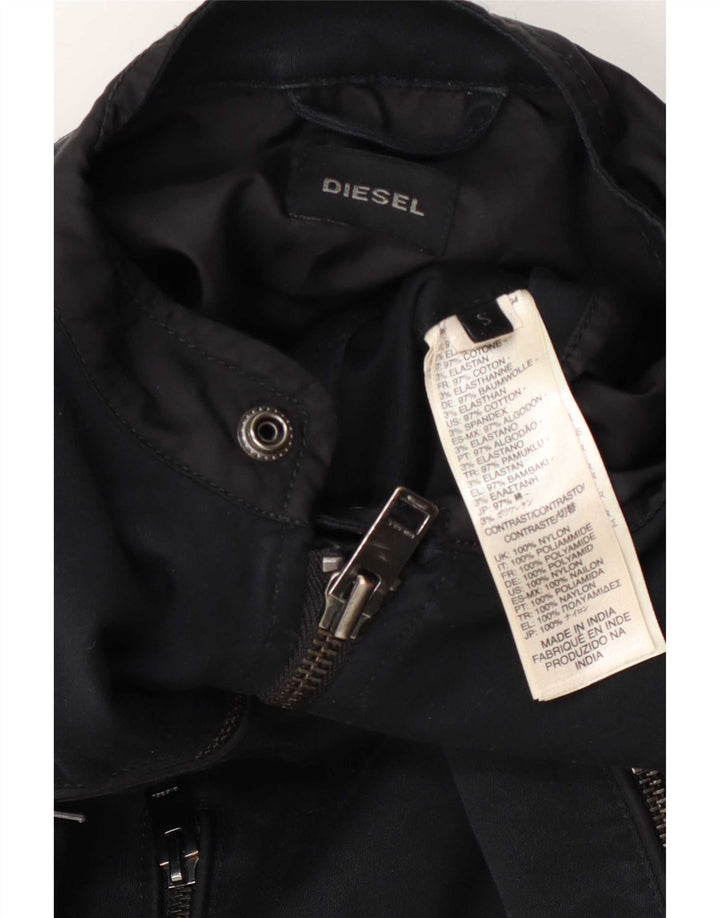 Мужская байкерская куртка Diesel UK 36, маленькая, темно-синяя, хлопок