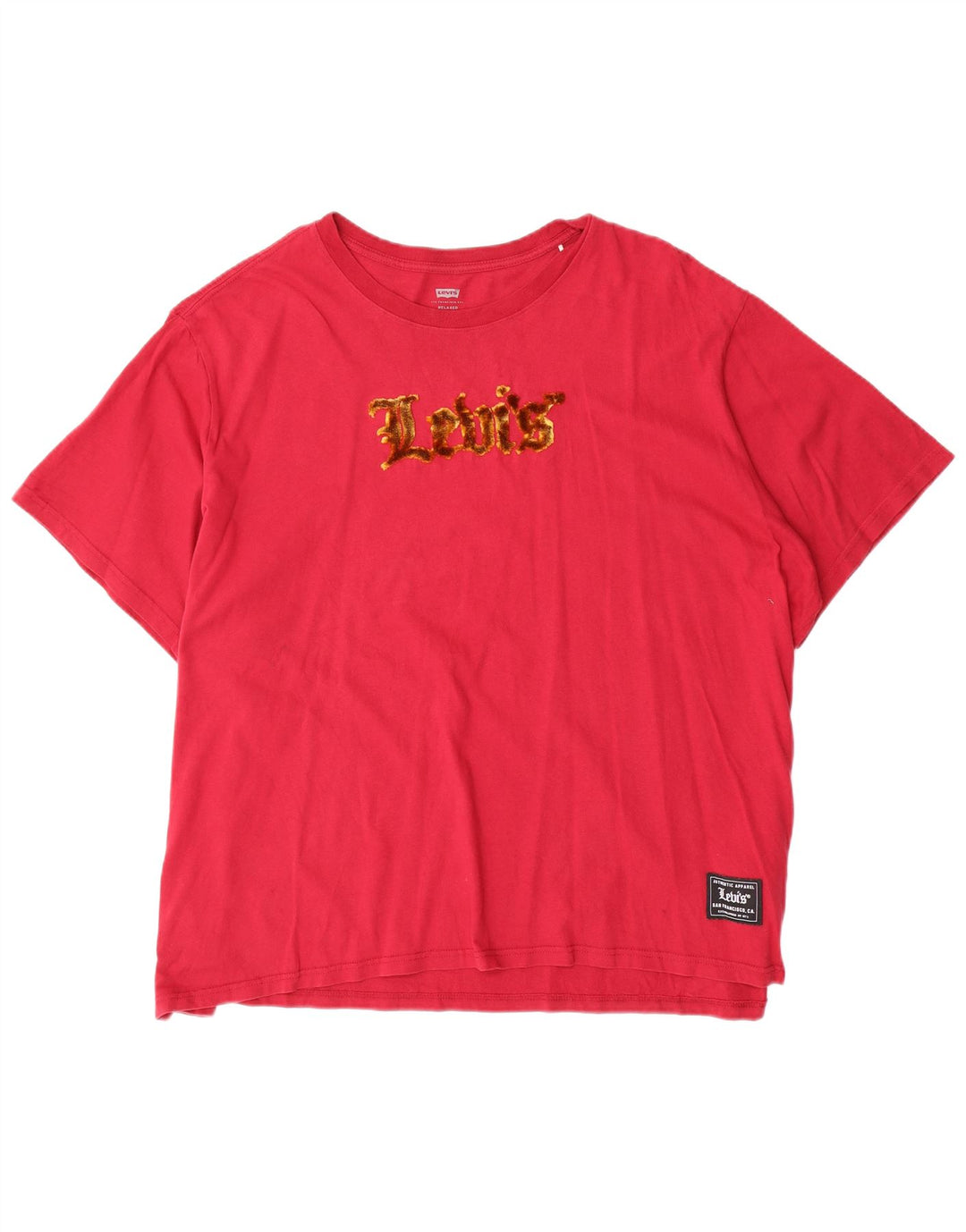 Мужская футболка свободного покроя с рисунком Levi's, 2XL, красный хлопок