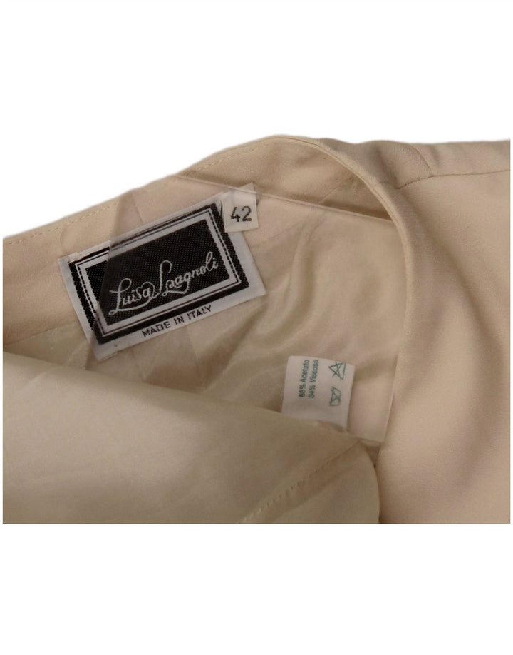 LUISA SPAGNOLI Женский пиджак на 3 пуговицах IT 42 Средний Бежевый Ацетат