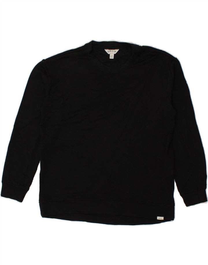 ORVIS Womens Sweatshirt Jumper UK 10 Small Black Modal Vintage Orvis and Second-Hand Orvis from Messina Hembry 
