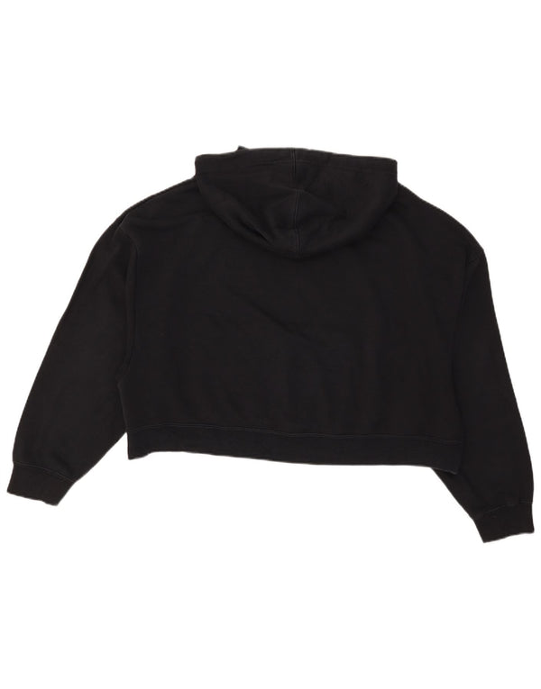 Nike Womens Oversized Crop Graphic Hoodie Jumper UK 6 XS Black