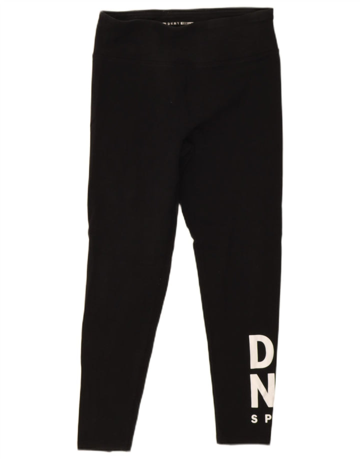 Женские леггинсы с рисунком DKNY UK 12, средние, черные