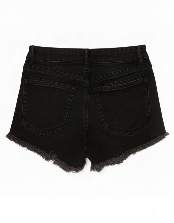 Женские джинсовые шорты Zara с высокой талией EU 36 XS W26, черный хлопок