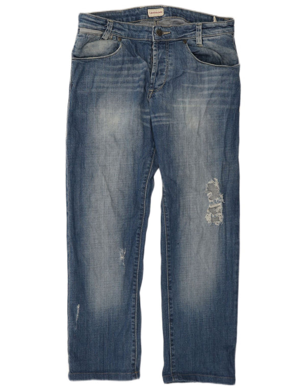 Мужские прямые джинсы Calvin Klein W32 L28, синий хлопок