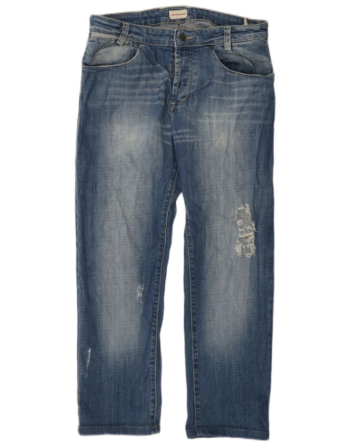 Мужские прямые джинсы Calvin Klein W32 L28, синий хлопок