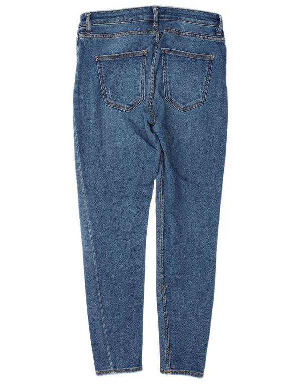 Женские потертые джинсы скинни Zara EU 42, большие W32 L29, синие, хлопок