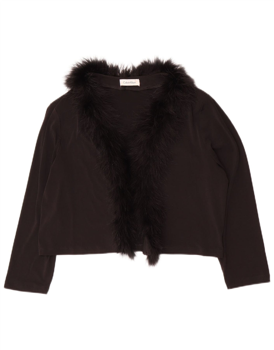 Женское болеро с рукавами 3/4 CALVIN KLEIN, UK 14, большой черный полиэстер