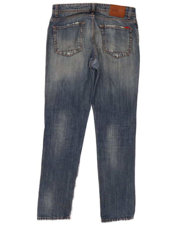 Мужские потертые джинсы Liu Jo Regular Slim W34 L32, синий хлопок
