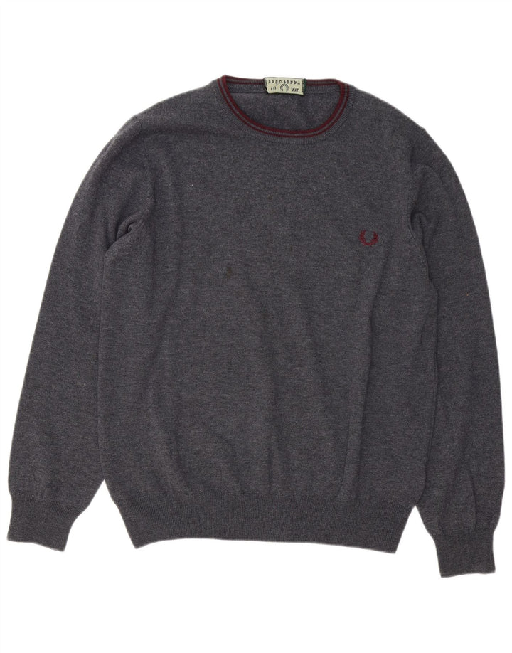 Мужской джемпер с круглым вырезом Fred Perry 2XL, серая шерсть