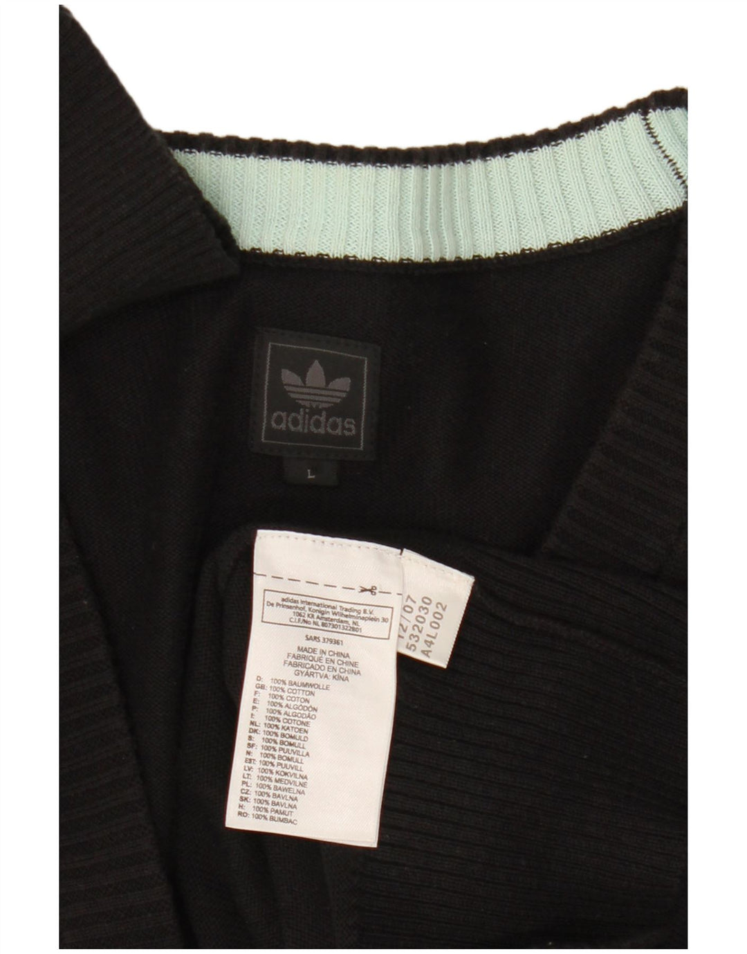 Мужской кардиган Adidas, большой черный хлопковый свитер
