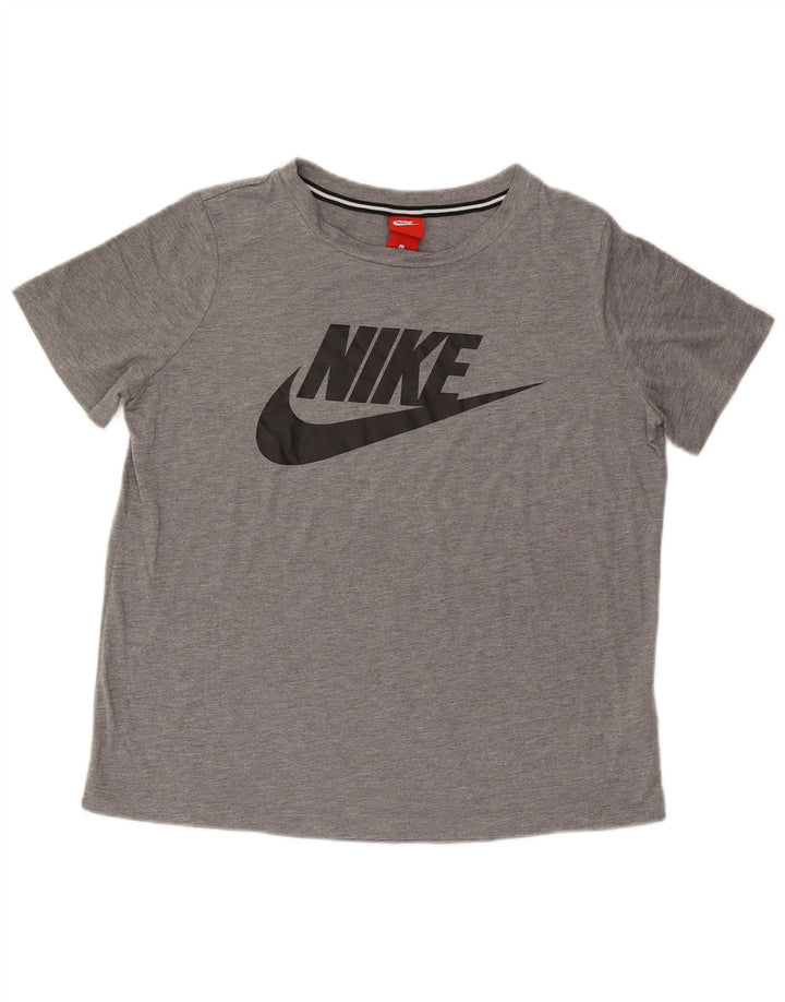 Женская футболка с рисунком Nike Top UK 16, большой серый полиэстер