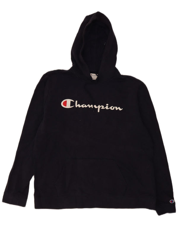 Мужской джемпер с капюшоном Champion, темно-синий, хлопок, размер XL