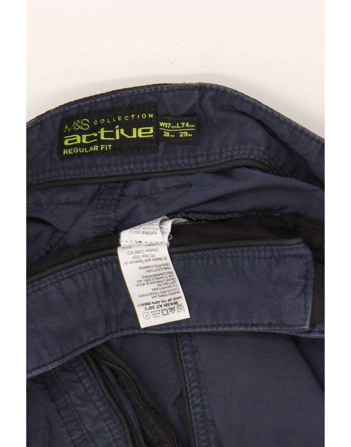 Мужские прямые брюки-карго Marks & Spencer W38 L29 темно-синие