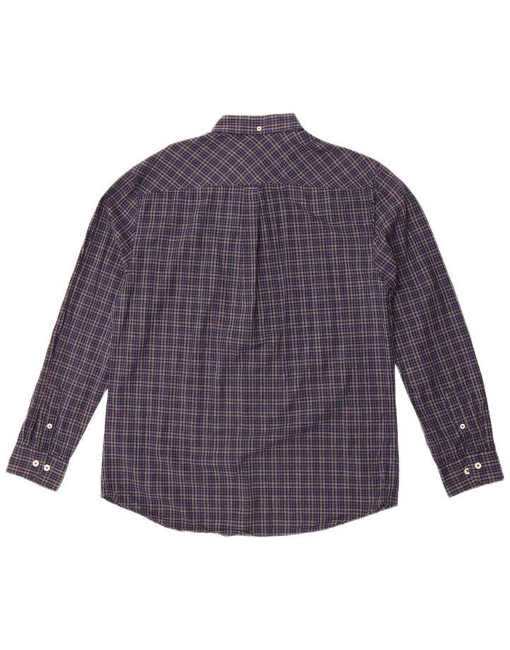 Мужская рубашка Ben Sherman, большая темно-синяя клетка в клетку, хлопок