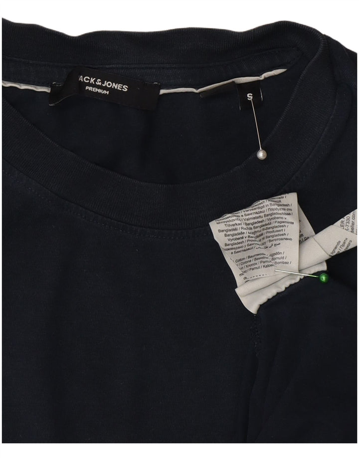 Мужская футболка Jack & Jones, маленькая, темно-синяя, хлопковая
