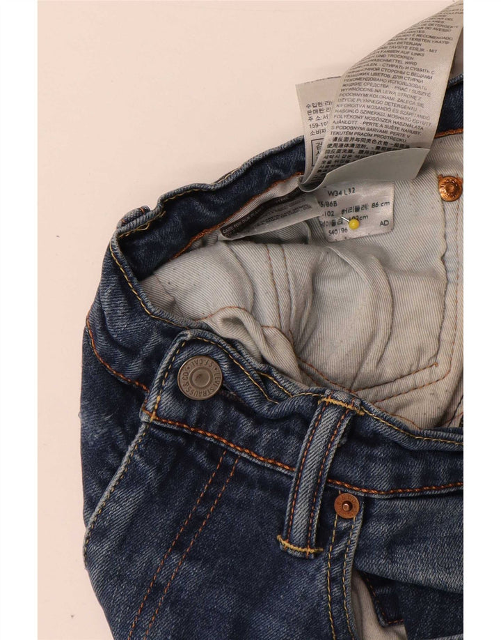 Мужские узкие джинсы Levi's W34 L32 синие, хлопок