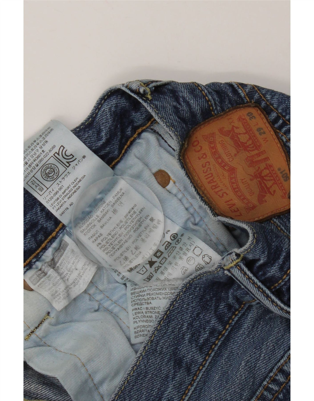 Мужские прямые джинсы Levi's 501 W29 L30 синие, хлопок