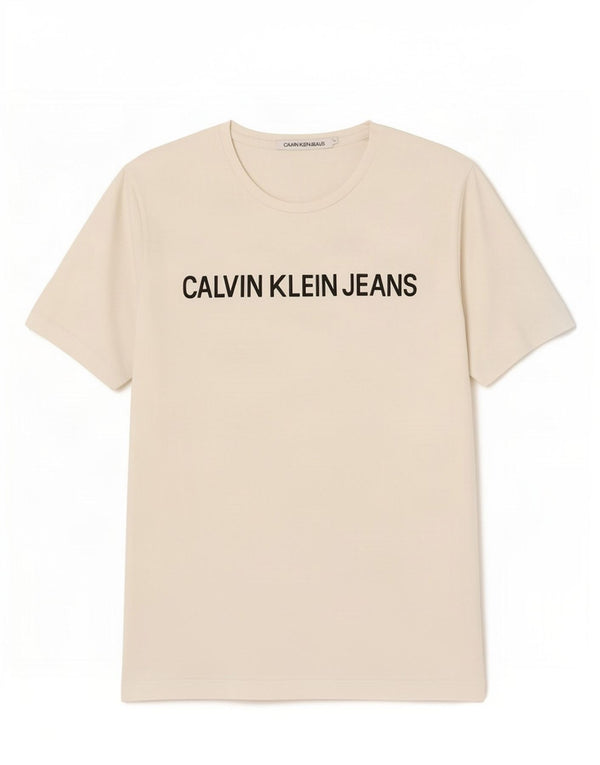 Мужская футболка с рисунком Calvin Klein Jeans, большой белый хлопок