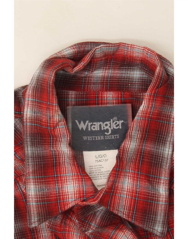 Мужская фланелевая рубашка Wrangler в стиле вестерн, большая красная клетка, хлопок