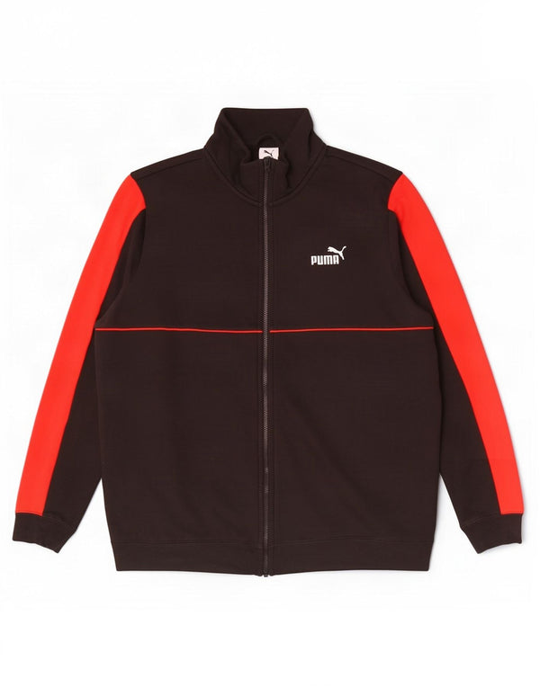 Мужской спортивный костюм Puma, верхняя куртка XL, черный, хлопок с цветными блоками