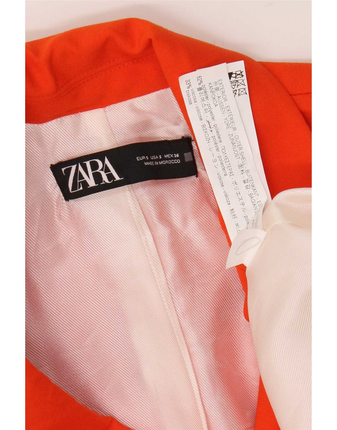 Женский удлиненный жилет Zara UK 10, маленький оранжевый, полиэстер