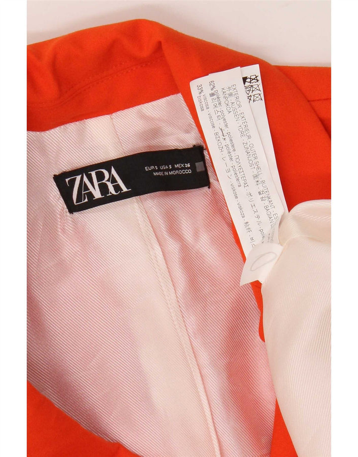 Женский удлиненный жилет Zara UK 10, маленький оранжевый, полиэстер