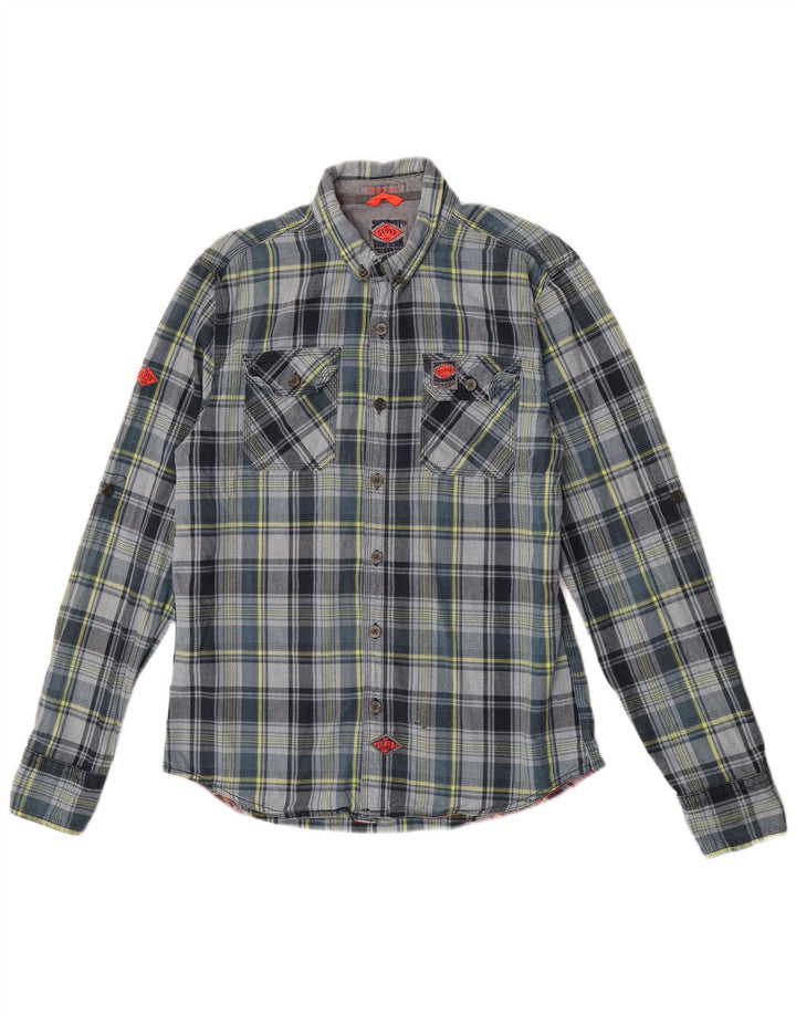 Мужская фланелевая рубашка Superdry 2XL, серая клетка, хлопок