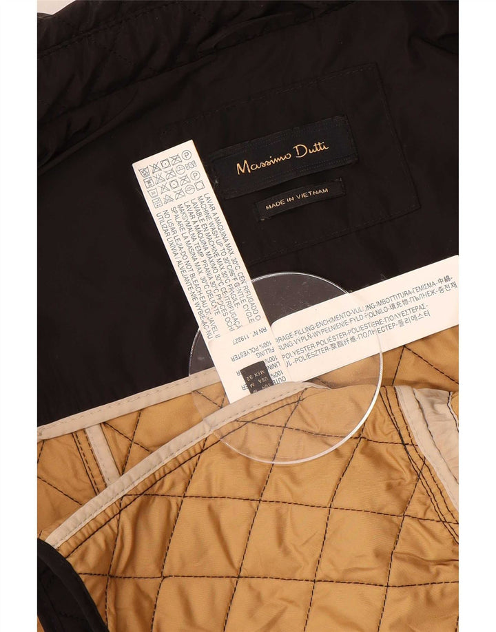 Женская стеганая куртка Massimo Dutti UK 14, средний черный полиэстер