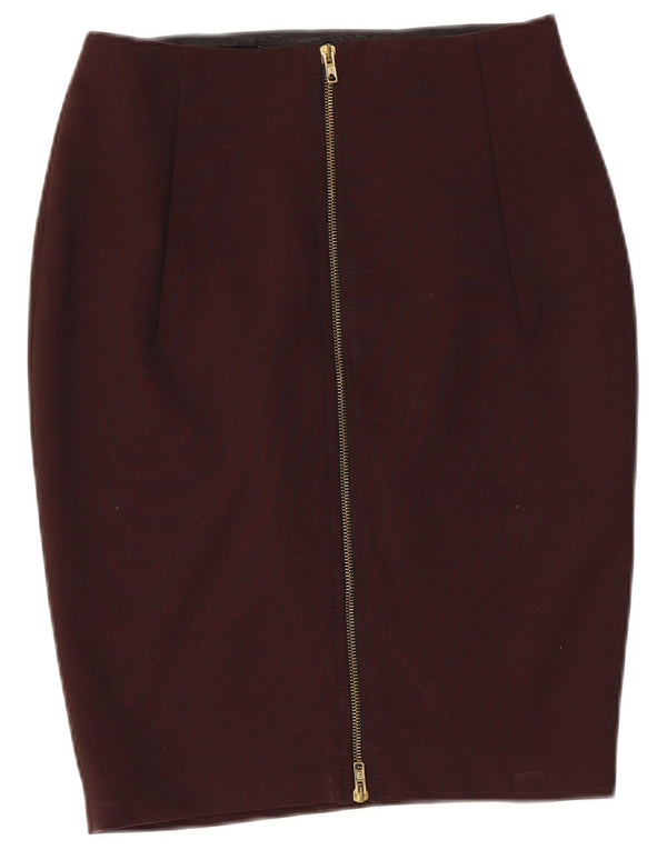Женская юбка-карандаш Zara Medium W28 Бордовая вискоза