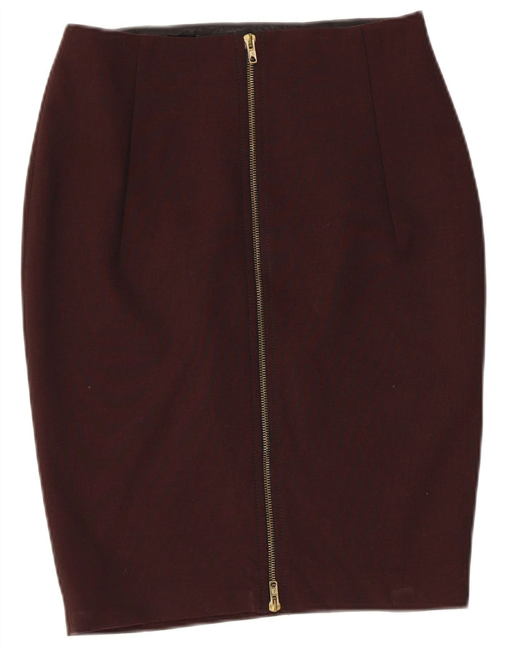 Женская юбка-карандаш Zara Medium W28 Бордовая вискоза