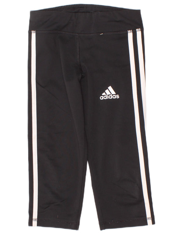 Леггинсы-капри Adidas Aeroready для девочек 7-8 лет, черный полиэстер