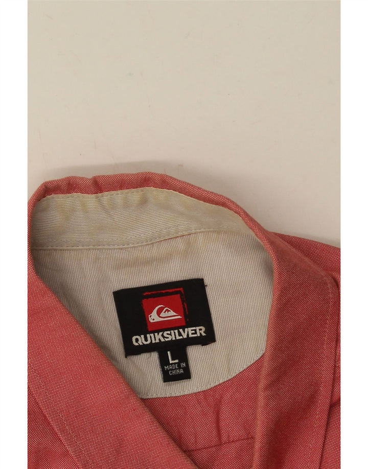 Quiksilver Мужская рубашка с коротким рукавом, большой красный хлопок